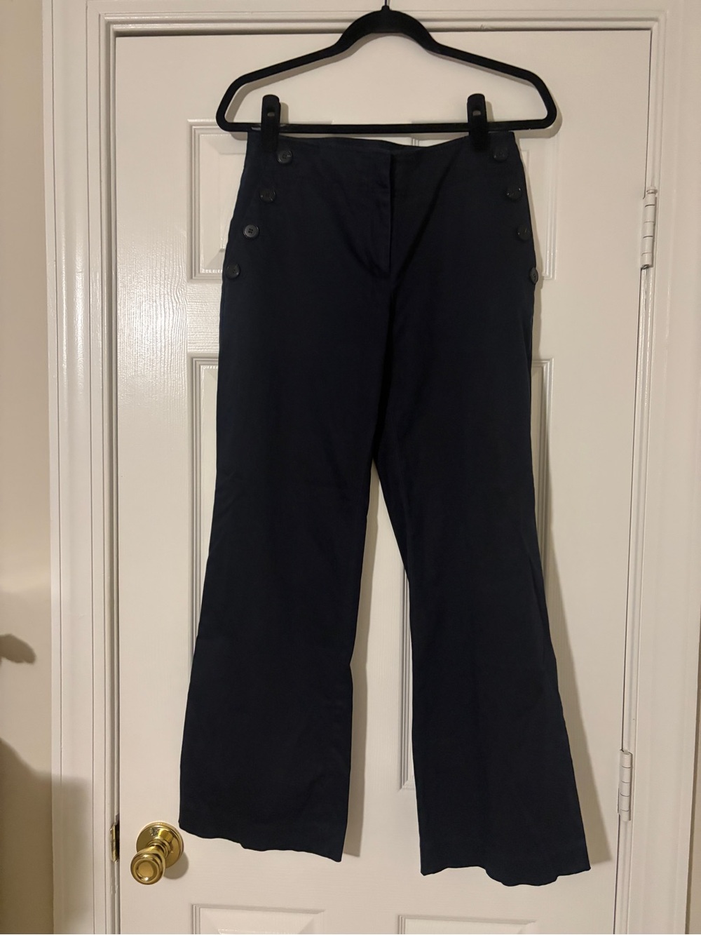 LOFT Navy High-Rise Wide-Leg Sailor Pants